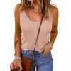 Comercio Exterior 2023 Amazon Ropa de Mujer Europea y Americana Primavera y Otoño Nuevo Chaleco Caliente Camiseta Cómoda Casual de Color Sólido con Cuello en U para Mujer