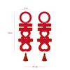 Adorno Colgante para Manija de Puerta Caperucita Roja Decoración de Boda Diseño de Habitación de Boda Adorno Colgante de Personaje Feliz Adorno Colgante Rojo Doble Felicidad Rojo