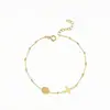 2026 Nuevo Llegada Cadena de Dedos Cruzada con Disco Redondo Pulsera con Colgante Tendencia de Moda Personalidad Nicho Estilo Retro para Mujeres