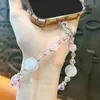 Cadena de llavero de cuentas de colores con luz UV creativa para teléfono móvil, colgante lindo para bolso, accesorios para funda de teléfono móvil, venta al por mayor