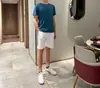 Traje Masculino de Verão com Estampa Completa de Letras B, Secagem Rápida, Seda de Gelo Refrescante, Malha Respirável, Gola Redonda, para o Dia a Dia ao Ar Livre