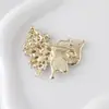 Broche de Mariposa de Cristal con Incrustaciones de Cobre y Nácar Vintage para Mujer, Accesorio de Broche de Insecto con Perla de Agua Dulce de Diseño de Alta Gama