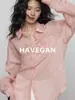 Camisa Yujian HAVEGAN/Verano de manga larga 100% lino para mujer, camisa casual con protección solar para aire acondicionado, top delgado estilo old money