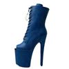 Botas de Moda Python Boca de Peixe Super Sexy 20cm Estilo Europeu e Americano Botas para Show de Palco Botas de Dança em Tubo de Aço Botas de Cano Curto Unissex