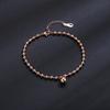 Nuevo tobillera de acero titanio color oro rosa, cuentas redondas, frijoles dorados pequeños, tobillera simple, tendencia de moda, joyería para el pie de mujer, venta al por mayor