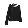 Blusa Tomara-que-Caia Estilo Francês Wanwei para Mulheres 2026 Outono Nova Peça Única Transparente com Fita Ombro Assimétrico Camisa Base Y7010