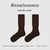 Calcetines Originales Renacimiento para Mujer Calcetines de Media Caña Otoño e Invierno Calcetines Morados Puros para Pantorrilla Calcetines Ins Simples para Mujer