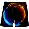 Comercio transfronterizo 2023 pantalones cortos de playa de verano con estampado de llamas 3D para hombre moda casual deportivos venta al por mayor de fabricantes