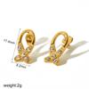 Pendientes de diseño de nicho estilo europeo y americano para mujer, pendientes de acero inoxidable en oro de 18 quilates con diamantes que no se decoloran, joyería transfronteriza
