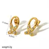 Brincos de Diamante de Luxo Leve Europeus e Americanos de Alta Qualidade Brincos de Aço Inoxidável Femininos Brincos Banhados a Ouro 18k Joias Transfronteiriças