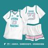 Nuevos Uniformes de Baloncesto para Niñas, Conjuntos de Manga Corta Falsos de Dos Piezas, Uniformes de Competición Estudiantil, Maillots de Verano Transpirables de Secado Rápido, Personalizados