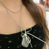 Colar Bolsa Longa Estilo Coreano Moda Design de Nicho Corrente de Pescoço Corrente de Lã Corrente para Clavícula Pingente Ins para Mulheres