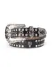 Cinturón Popular Transfronterizo Estilo Punk con Calavera de Pedrería y Hebilla de Aleación, Accesorio de Cinturón Grueso Personalizado con Acabado de Alta Gama
