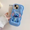 Funda de Silicona de Dibujos Animados Biyeshidi para Teléfono Adecuada para Apple 1716Promax con Bordes Ondulados y Cubierta Protectora Estéreo 3D