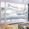 Nuevo fondo de pantalla de TV chino para sala de estar, sofá, tela de pared 8D imitación mármol, mural decorativo, papel tapiz de paisaje con tinta