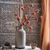Caquis Simulados de 8 Piezas con Escarcha, Adornos de Decoración para Bodas de Año Nuevo, Plantas Artificiales con Fruta, Caquis Falsos al por Mayor