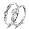 Anillo de Mobius anillo de pareja para hombre y mujer nicho regalo de San Valentín moda simple anillo abierto de circón