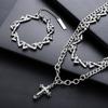 Collar cruzado apilado para hombre, acero de titanio, estilo hip hop europeo y americano, joyería de alta gama, pulsera, accesorios combinables para mujer, joyería