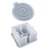 Molde para Conjunto de Porta-Copos Redondos de Resina Cristalina Caixa de Armazenamento para Porta-Copos Listrados Quadrados Resistentes ao Calor Molde de Silicone