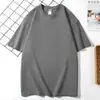 Camiseta de Manga Corta para Hombre, Algodón Puro de Peso Pesado 260g, Hilo Doble de 32 Hilos, Color Blanco Sólido, Cuello Redondo, Bordado, Camiseta al por Mayor