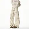 Pantalones deportivos de pana tie-dye para hombre, con pierna curva, tendencia de otoño, corte holgado, pierna ancha, pantalones deportivos casuales para hombre