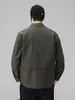 Coleção nova de primavera de alta qualidade: jaqueta camisa casual, corte tridimensional, cor sólida, moderna, versátil e estilosa, estilo workwear