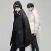 Jaqueta de Penas Masculina Curta 90 Penugem de Pato Branco Jaqueta de Penas Masculina Moda Inverno Com Capuz Casal Espessada Quente Jaqueta para Homem