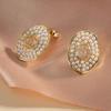 [Baño de oro real] Corea del Sur aretes simples de perla estilo Chanel estilo frío lujo ligero diseño avanzado [Protección ambiental