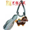Colgante para Teléfono Caballo del Zodiaco Pintado en Madera de Ébano, Arte Ming Xian Yuan Pequeño Caballo de Madera Tallado Llavero Caballo Mecedora Encanto para Bolso