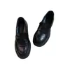 Mocasines gruesos de piel de oveja estilo británico para mujer, zapatos casuales sin cordones, zapatos planos versátiles, estilo preppy, zapatos para uniforme JK