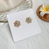 Aretes de Copo de Nieve de Aguja de Plata S925 Femeninos Coreanos Casuales Pequeños Aretes Frescos Dulces Personalizados Nuevos al Por Mayor