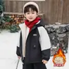 Chaqueta de Forro Polar para Otoño e Invierno de Niños Ropa Infantil Parka Gruesa Cortavientos para Niños Pequeños y Medianos Abrigo de Algodón con Capucha de Invierno