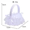 Cesta de Flores para Casamento de Noiva Sacola de Doces Cesta de Armazenamento Cesta para Florista Espalhar Pétalas Cesta de Renda para Apresentação de Dança Infantil