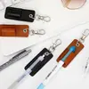 Creativa Funda para Bolígrafo de Cuero PU Moda Portátil Retro Creativa Cubierta de Almacenamiento para Bolígrafo Pequeña y Ligera Funda para Bolígrafo que se Puede Colgar
