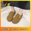 Pantuflas Cómodas de Punta Cerrada 2025 Primavera Nuevos Zapatos Birkenstock Medias Pantuflas de Suela Gruesa Cuero Suave Suela Suave Antideslizantes Zapatos Birkenstock para Mujer