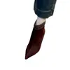 Botines Cortos de Piel Suave Adelgazantes para Mujer, Nuevo Estilo Otoño e Invierno 2026, Punta Fina, Elegantes y Versátiles, Tacones Altos con Estilo, Botines Individuales con Cremallera Trasera