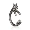 Anillo de Gato Lindo para Mujer Estilo Perezoso Abierto Anillo Mate con Sentido de Alta Calidad Anillo de Cola Retro Europeo y Americano Diseño Personalizado