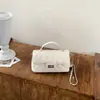 Bolsa de mão acolchoada estilo Chanel para mulheres, versátil e elegante, cor sólida, de ombro e transversal, verão 2026.