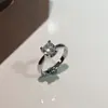 Nuevo Anillo Clásico Versátil de Zirconia Individual Versión Coreana Más Vendido Propuesta Seis Garras Quilate Abierto Ajustable