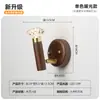 Lámpara de Pared de Madera Maciza Estilo Medieval, Recámara Retro, Lámpara Rotatoria de Mesita de Noche con Cadena, Lámpara Estilo Japonés para Sala de Estar de B&B