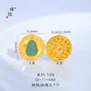 Jade Azul Natural de Agua Pixiu que Atrae la Fortuna Calabaza en Forma de Corazón Cuentas de Transferencia con Agujero Fuerte Retención de Color Accesorios Dorados para DIY