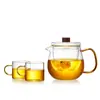 Tetera de Vidrio, Resistente a Altas Temperaturas, Engrosada, con Separación de Té y Agua, para Uso Doméstico, Nuevo Modelo 2026, Alto Borosilicato, Tetera Pequeña con Flores, Juego de Té