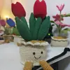 Ramo de Tulipanes de Lana Tejidos a Mano Terminados Transfronterizos Adornos de Regalo de Lana de Sheffield Comercio Exterior al por Mayor