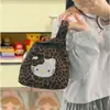 Cesta de Prato Pequeno de Lã de Cordeiro Fofa Bolsa de Pulso KT Bolsa de Veludo e Pelúcia Bolsa de Mão Diária Macia e Fofa
