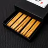 Palillos de bambú al por mayor Palillos de bambú japoneses puntiagudos Palillos florales pequeños de pez 5 pares caja de regalo negra en stock Palillos de regalo para publicidad