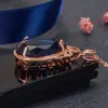 Pingente Cruzado Grande Gota d'Água Simulação Cor Azul Totalmente Diamantado Cor Tesouro Banhado a Ouro Rosa 18K Temperamento Retro Feminino Primeira Joia