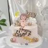 Pacote com 10 Decorações de Bolo Estrela Lua Bola de Pelo Nuvem Inserção Balão Arco-Íris Decoração de Mesa de Sobremesa de Aniversário