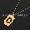 Collar de Acero Inoxidable Dorado con 26 Letras para Hombre, Cadena de Perlas de 60 cm, Color Duradero, Joyería al por Mayor, Collar de Acero de Titanio