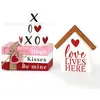 Nuevos Adornos de Madera para el Día de San Valentín Transfronterizos 2027 con Impresión UV a Doble Cara, Recuerdos de Madera en Forma de Corazón para Aniversarios de Boda