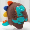 Chapéu de Lã de Inverno Infantil Chapéu de Tricô para Bebê Garry Dinossauro de Bebê Desenho Animado Chapéu com Proteção para Orelhas de Bebê Chapéu Quente Fofo